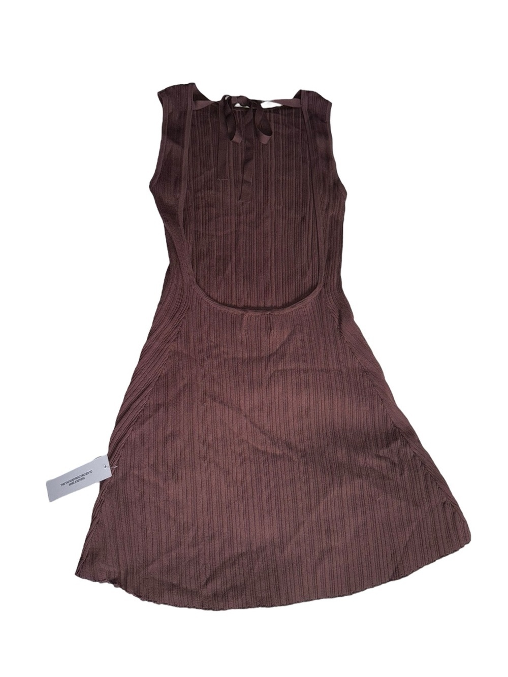 Princess Polly Mayok Ribbed Mini Dress Brown L/XL - Picture 4 of 9